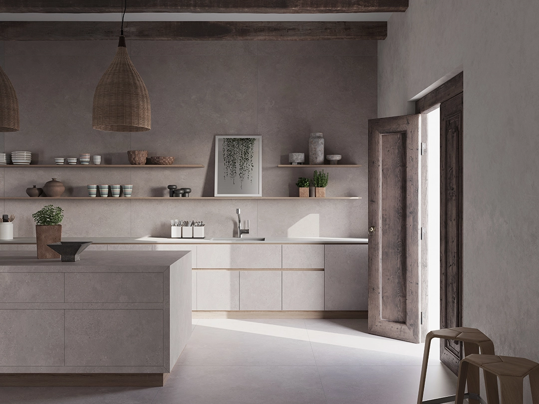 Aplikasi batu Artisan pada desain kitchen
