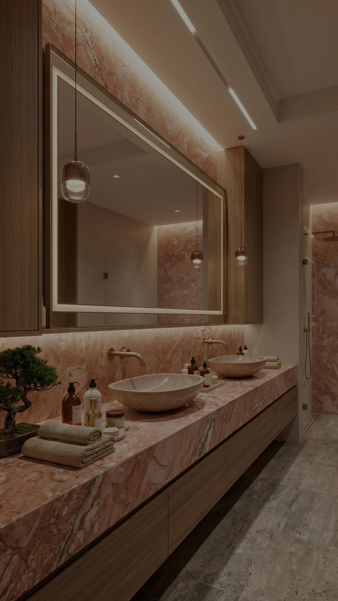 Aplikasi premium surface pada bathroom dan vanity