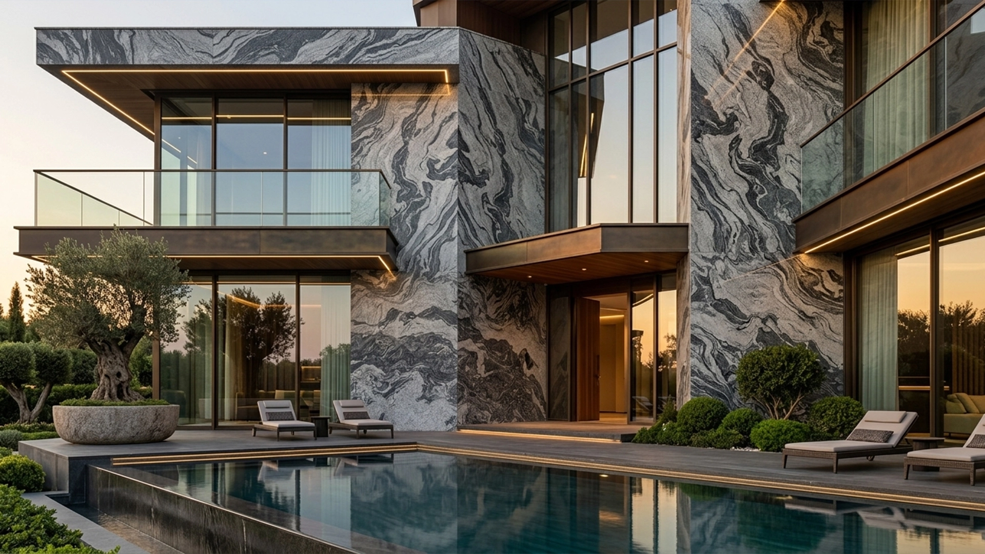 Granite Grey Juparana — aplikasi building facade