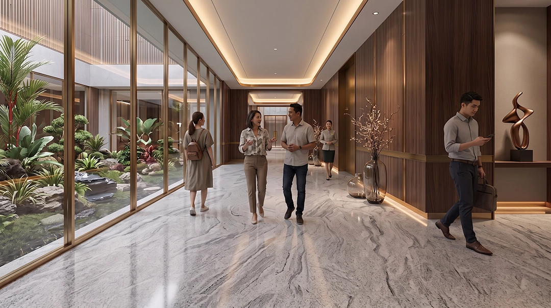 Granite Ice Berg pada aplikasi flooring