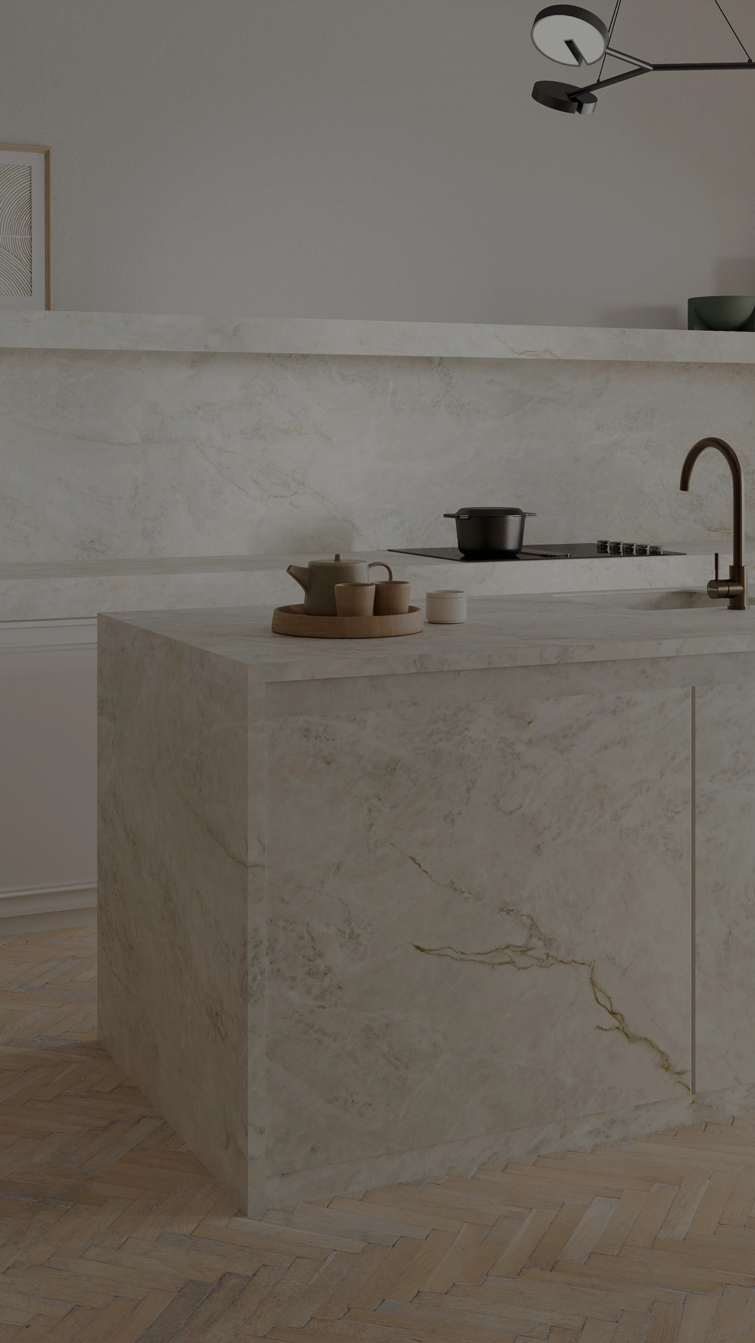 Aplikasi premium surface pada kitchen countertop