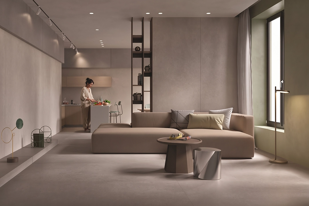 Nexion Grigio Chiaro dan Grigio Medio pada aplikasi flooring