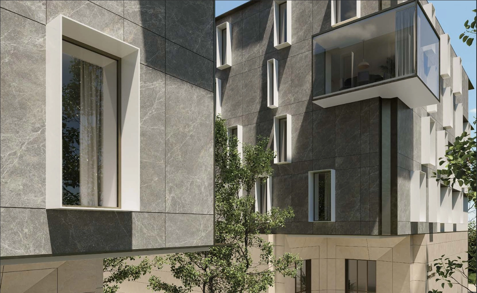 Nexion Gabbro Sfumato — aplikasi building facade