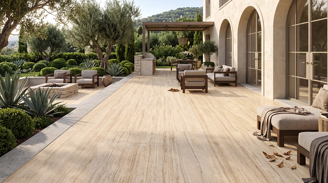Sandstone Teakwood pada bidang exterior kedua