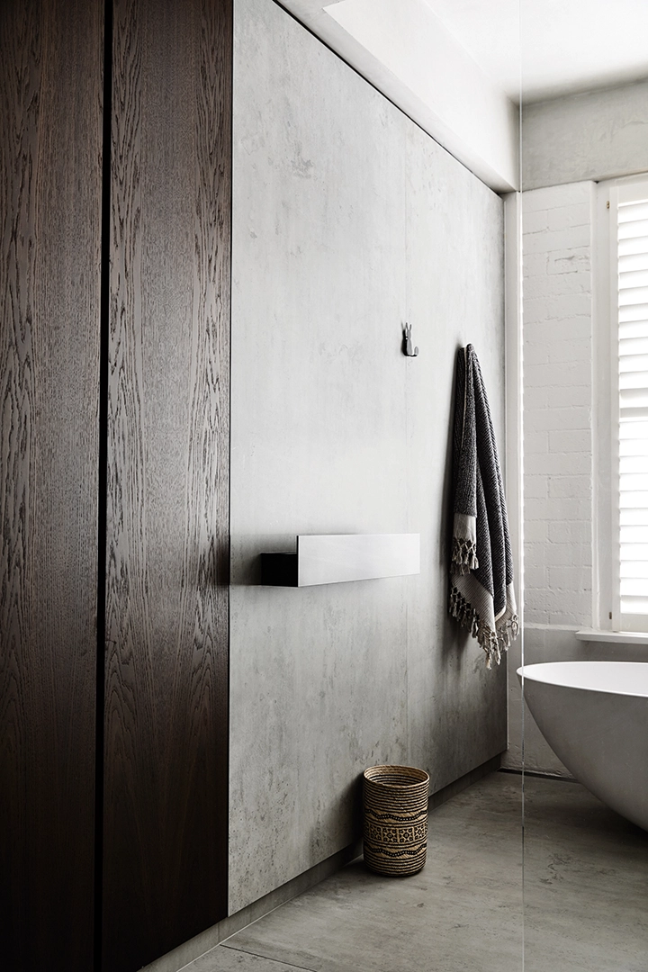 Aplikasi Neolith Beton pada wall cladding