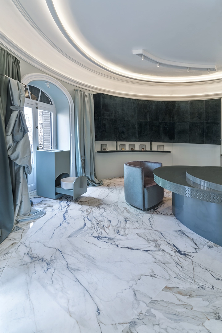 Aplikasi Neolith Calacatta Luxe pada flooring